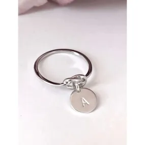 Mila Silver Love Knot and Disc Ring