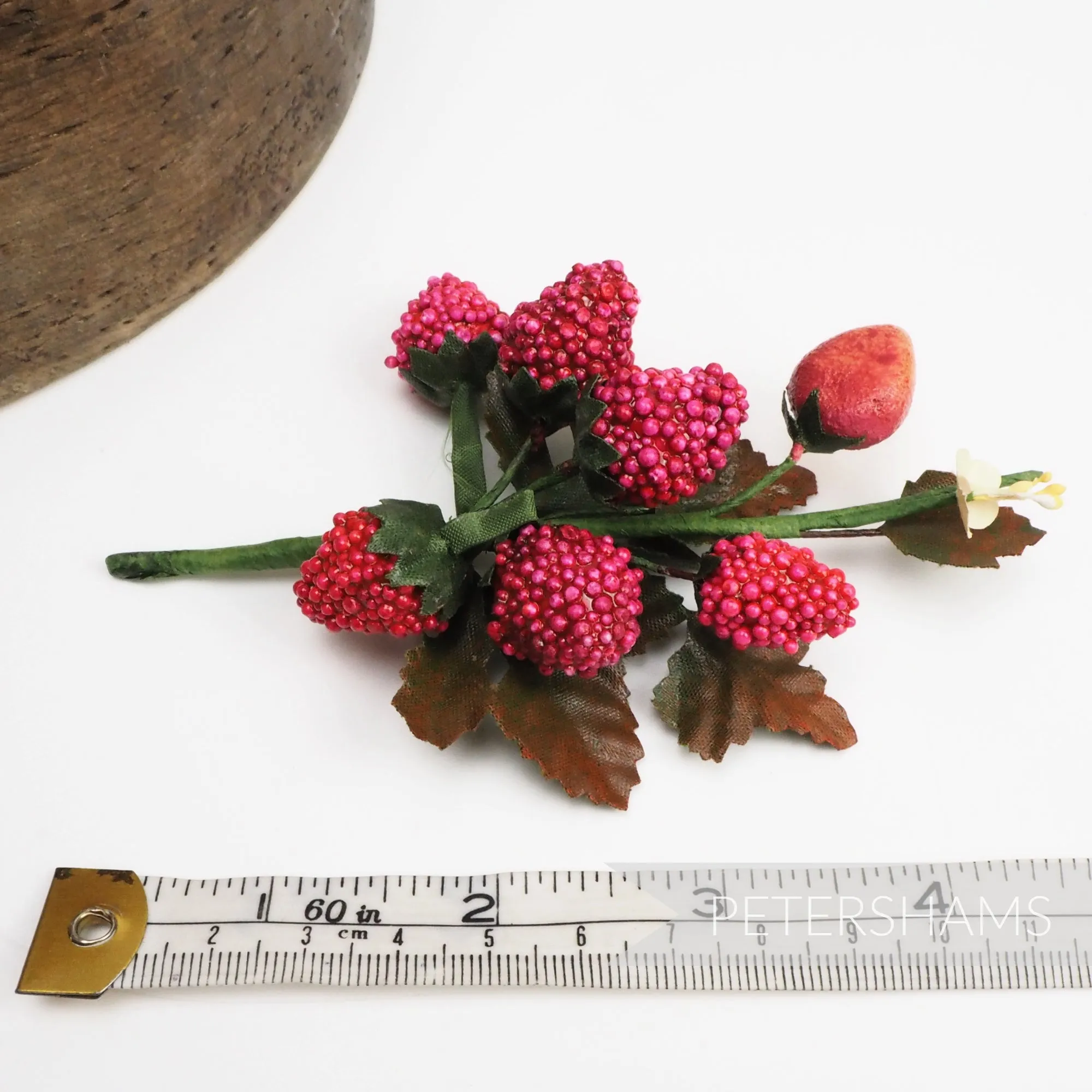 'Mila' Strawberry Vintage Millinery Hat Mount