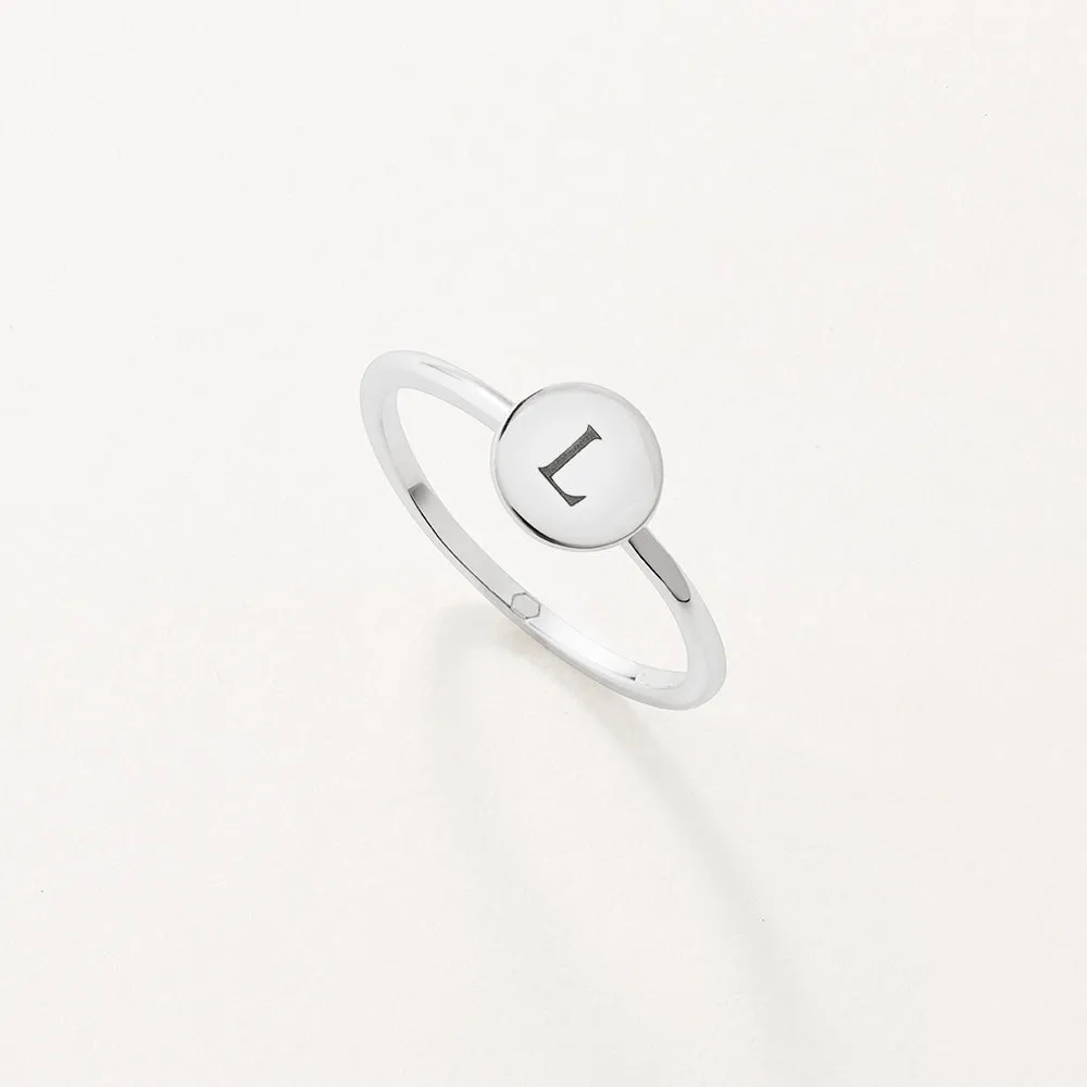 Mini Engravable Disc Ring in Silver