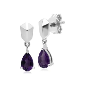 Mini Statement Amethyst Ohrringe in Vergoldetem 925 Sterling Silber