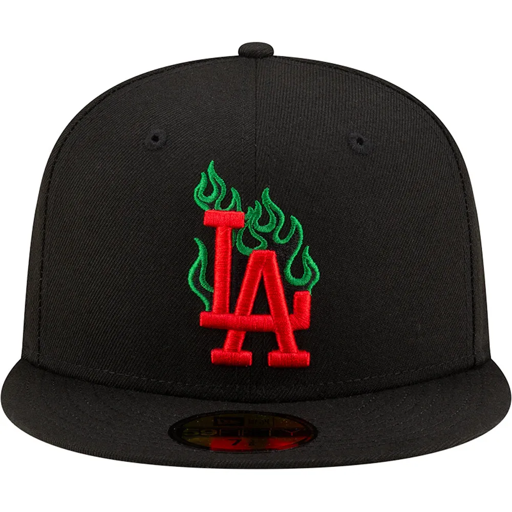 MLB Los Angeles Dodgers New Era Team Fire Mexican Flag Refresh 59FIFTY Fitted Hat