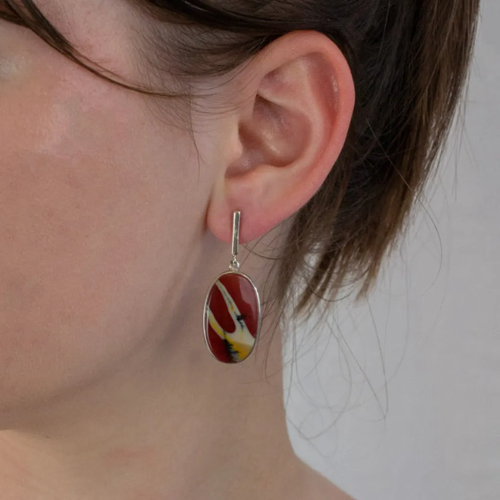 Mookaite Stud Drop Earrings