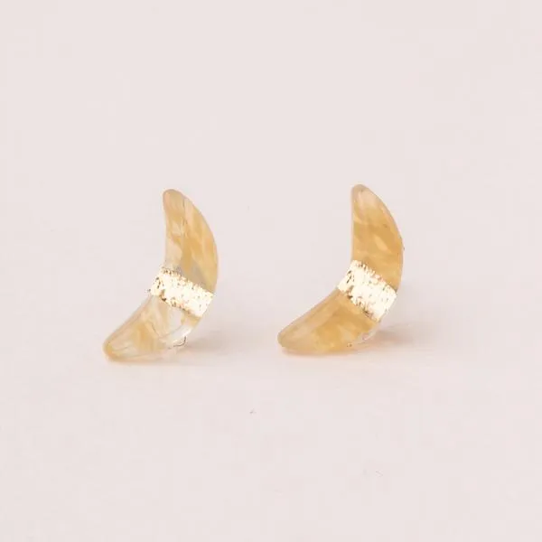 Moon Stud Rose Citrine/Gold