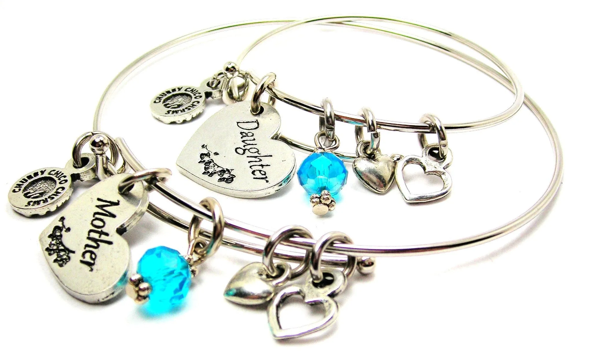 Mother and Daughter Adult and Child Matching Expandable Bangle Bracelets