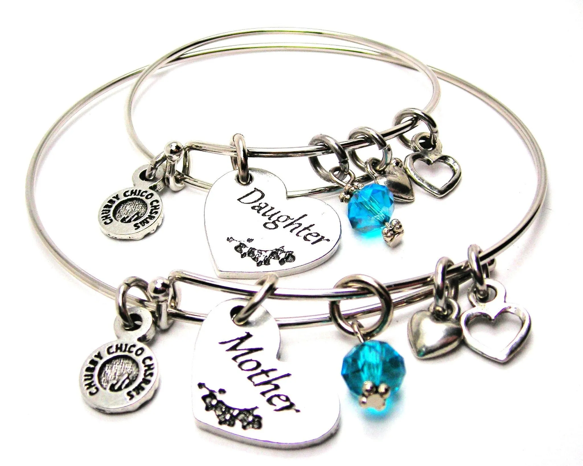 Mother and Daughter Adult and Child Matching Expandable Bangle Bracelets