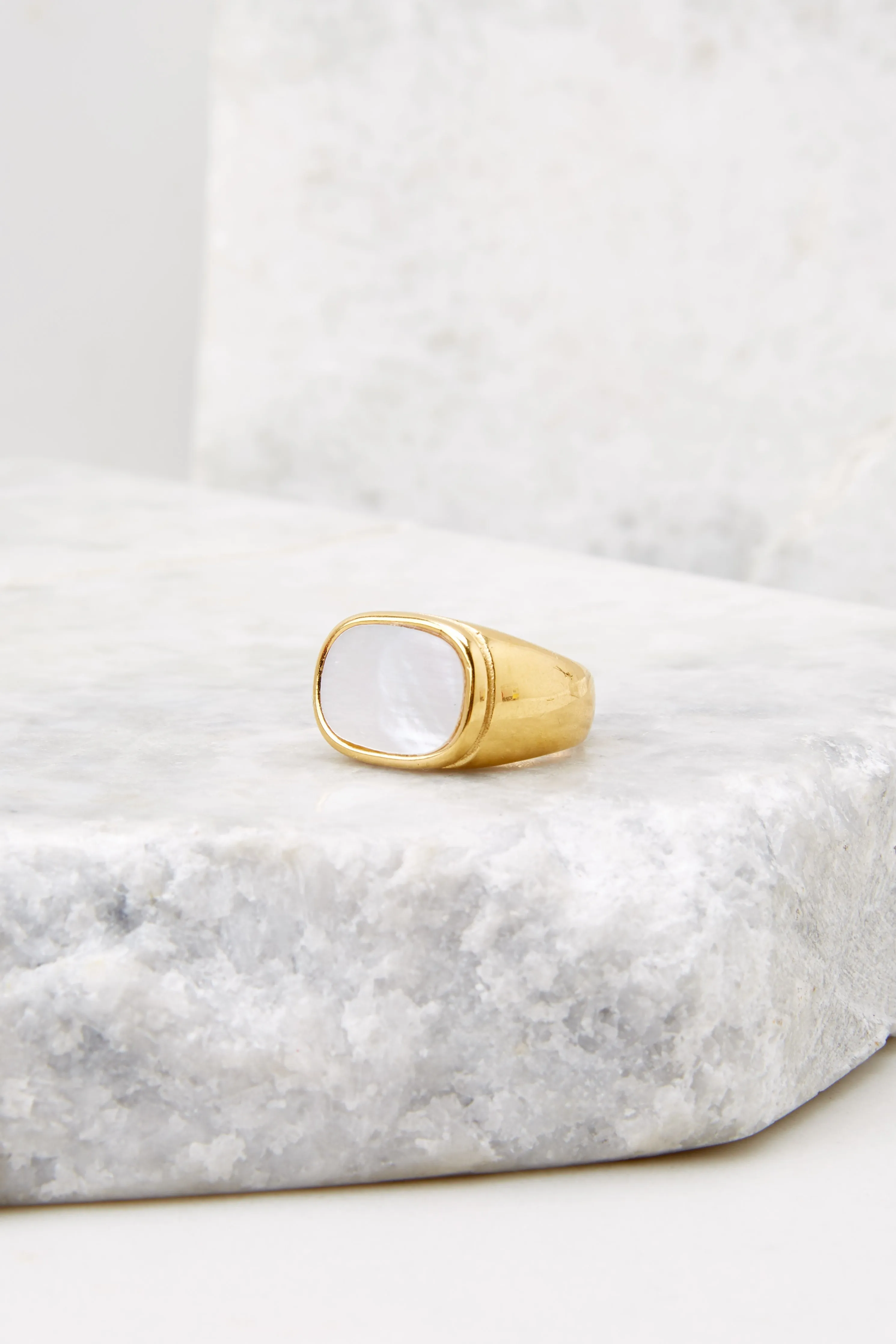 Mother Of Pearl Gold Ring