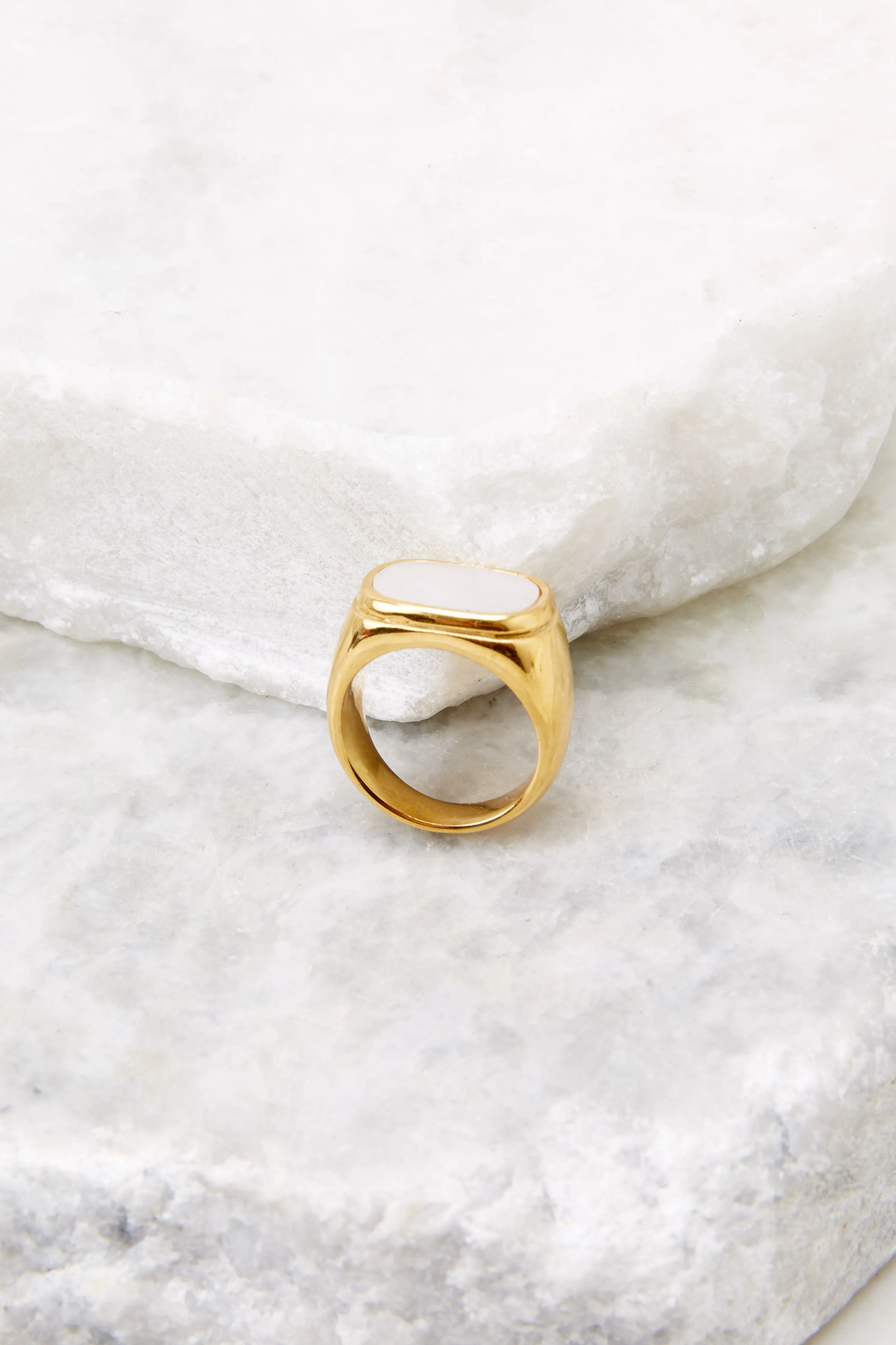 Mother Of Pearl Gold Ring