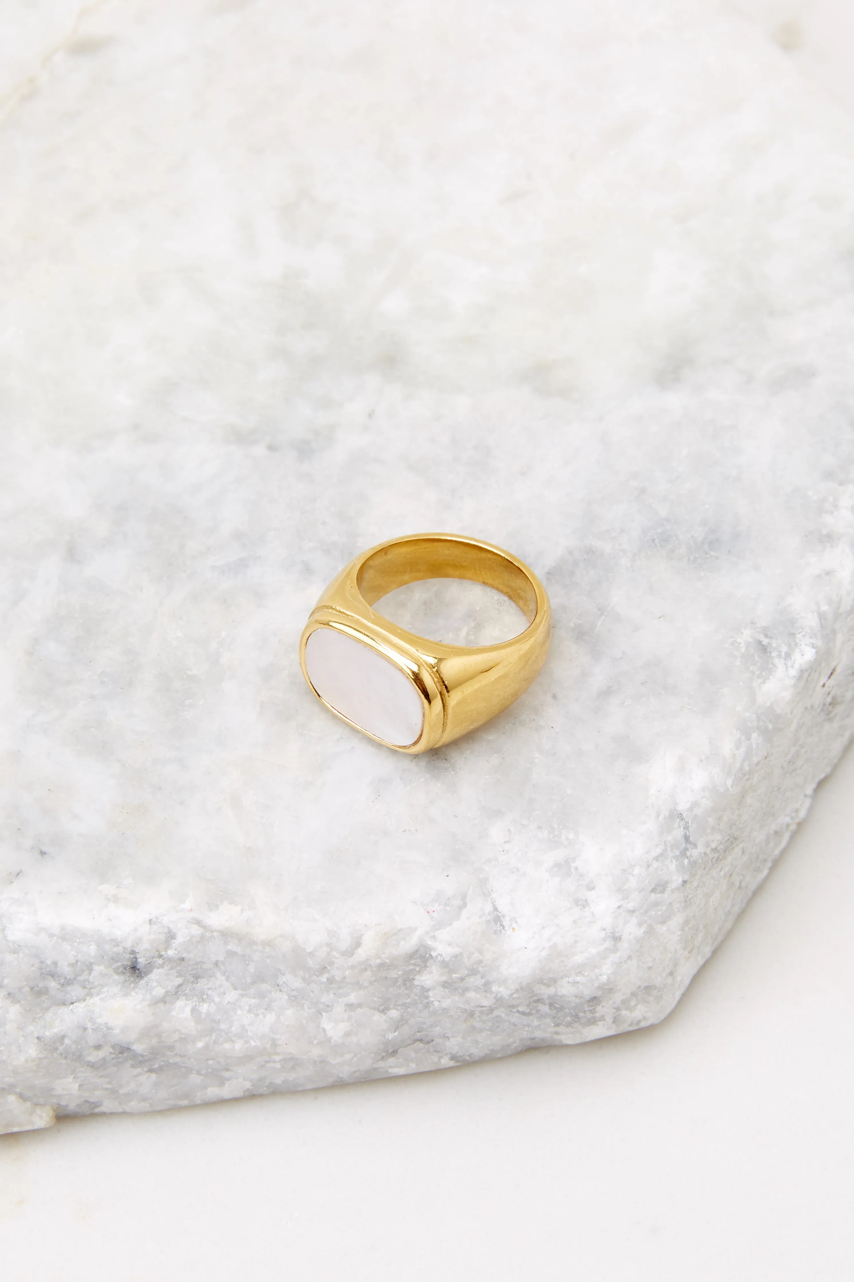 Mother Of Pearl Gold Ring