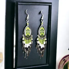 OldTribes™ Small Sized Southwestern Green Teardrop Earrings