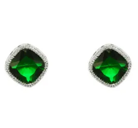 Oleg Emerald Diamond Shape Earrings