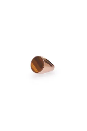 One Ounce Signet Ring in Rose Gold & Tiger's Eye