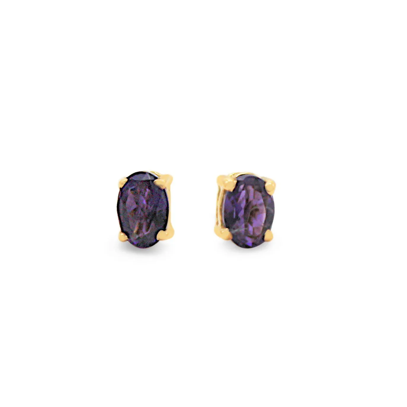 Oval Amethyst Stud Earrings