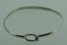 oval closer bangle - sterling silver