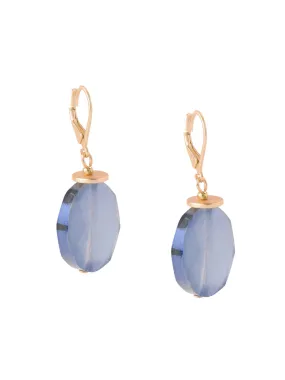 Oval-Faceted Labradorite Earrings