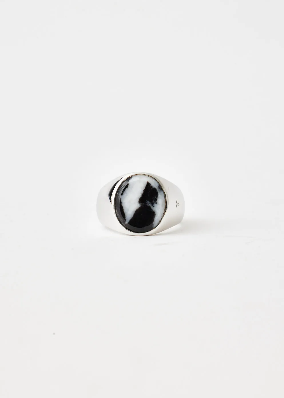 Oval Zebra Marble Ring