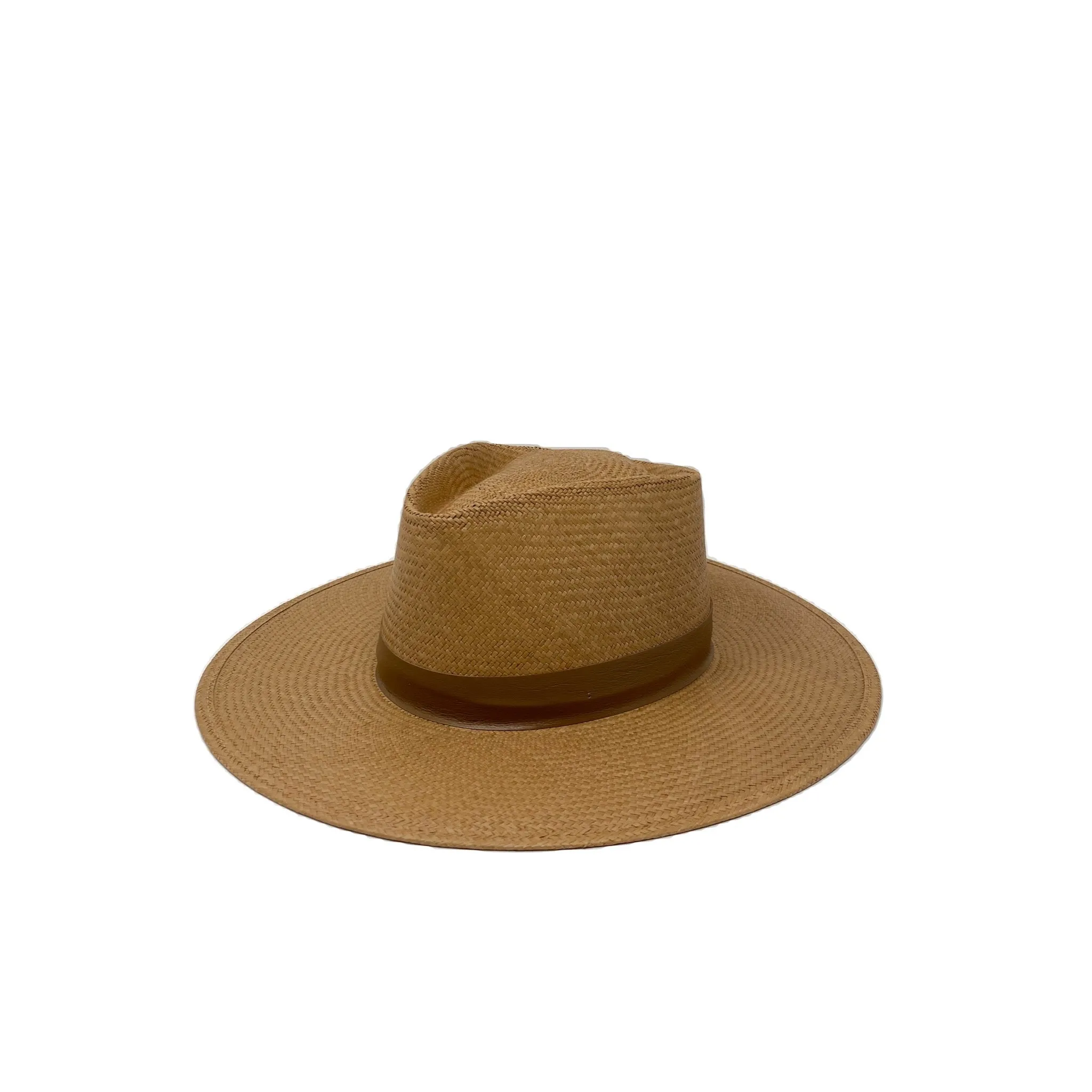 PALOMA PANAMA STRAW FEDORA LATTE