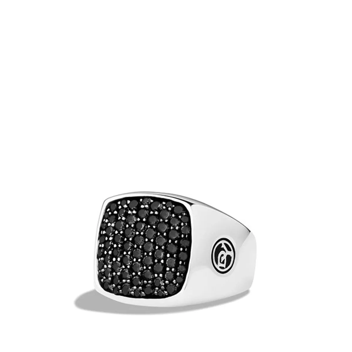 Pave Signet Ring with Black Diamonds