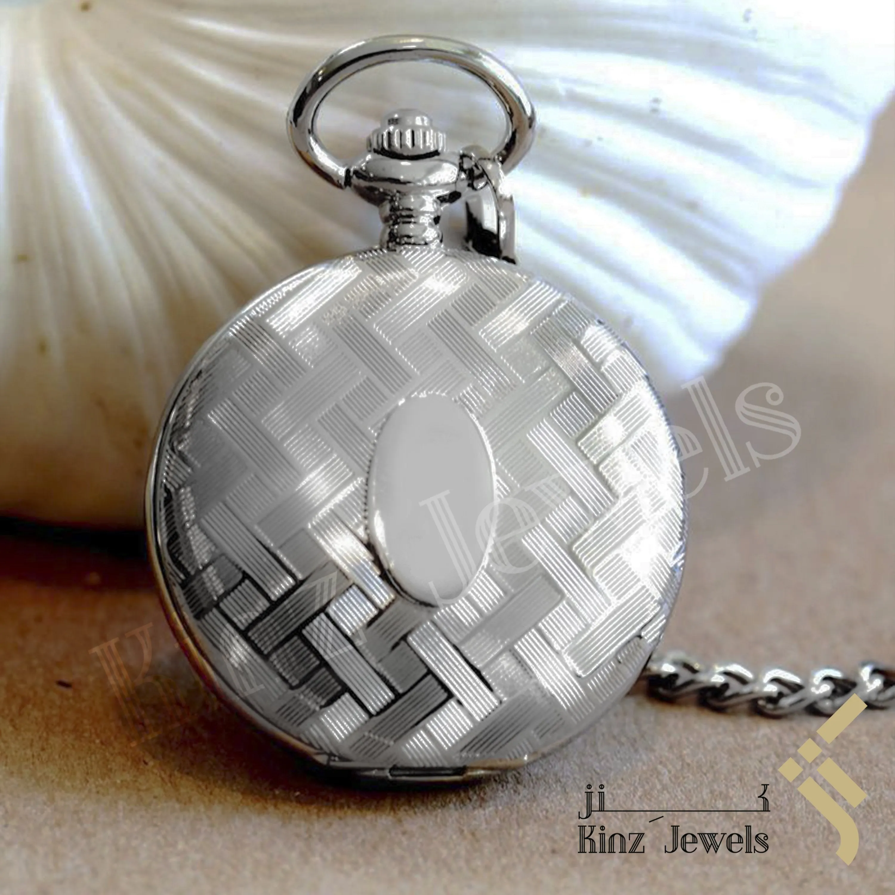 Personalized Mechanical Silver Elegant Pocket Watch