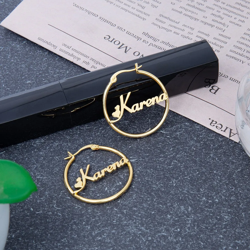 Personalized Name Hoop Earrings