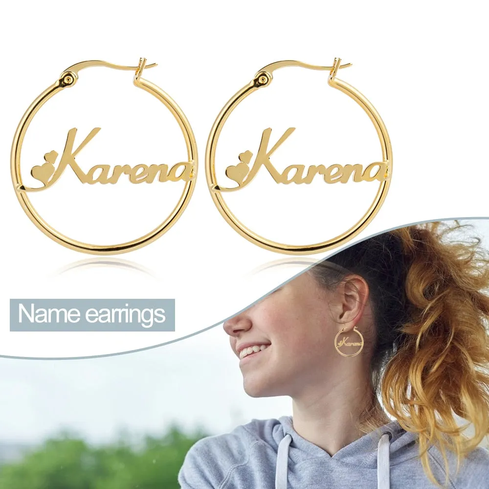 Personalized Name Hoop Earrings