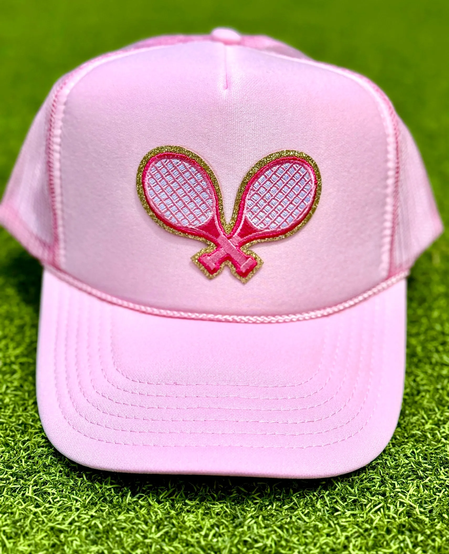 Pink Tennis Patch Trucker Hat