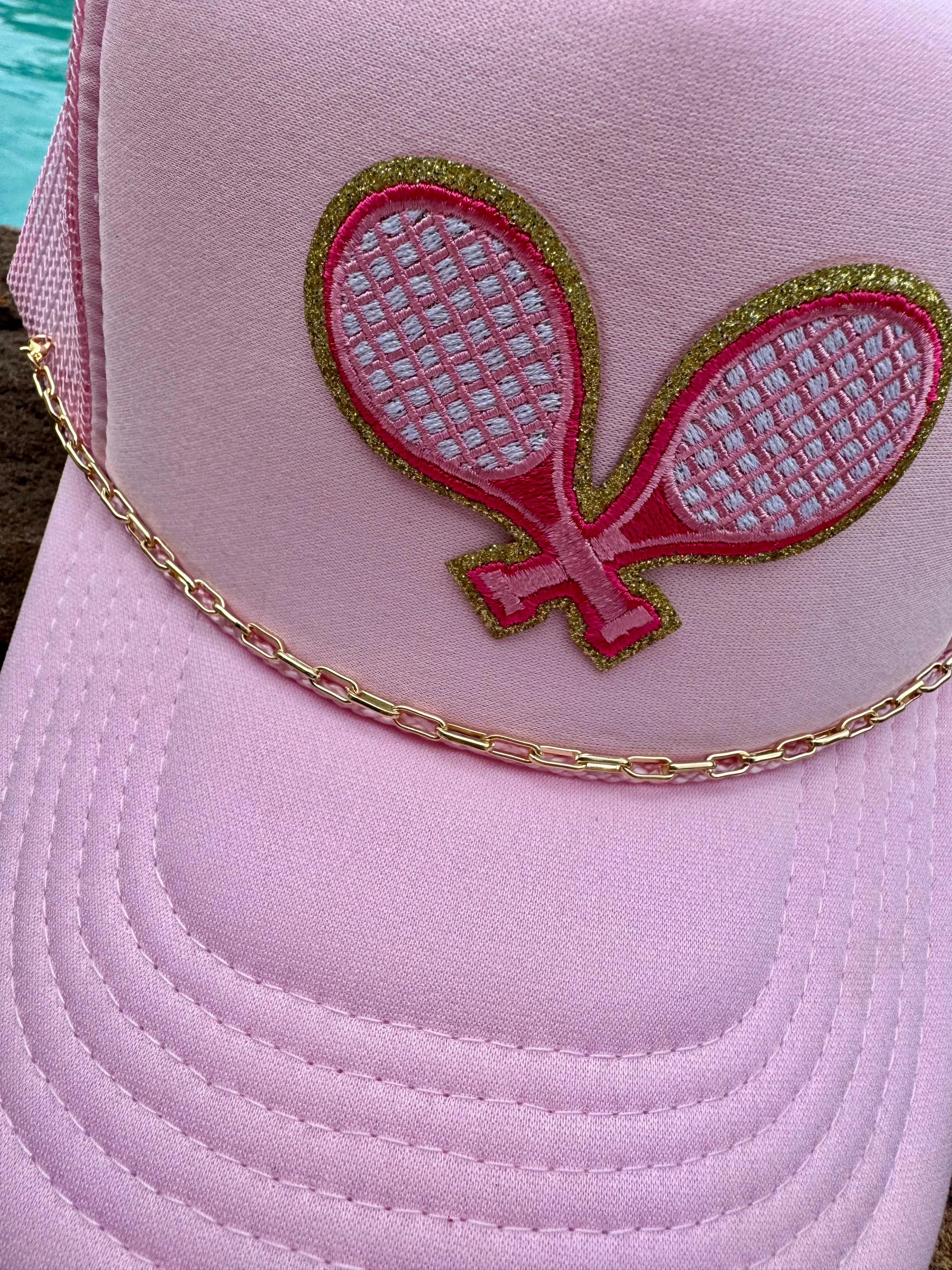 Pink Tennis Patch Trucker Hat