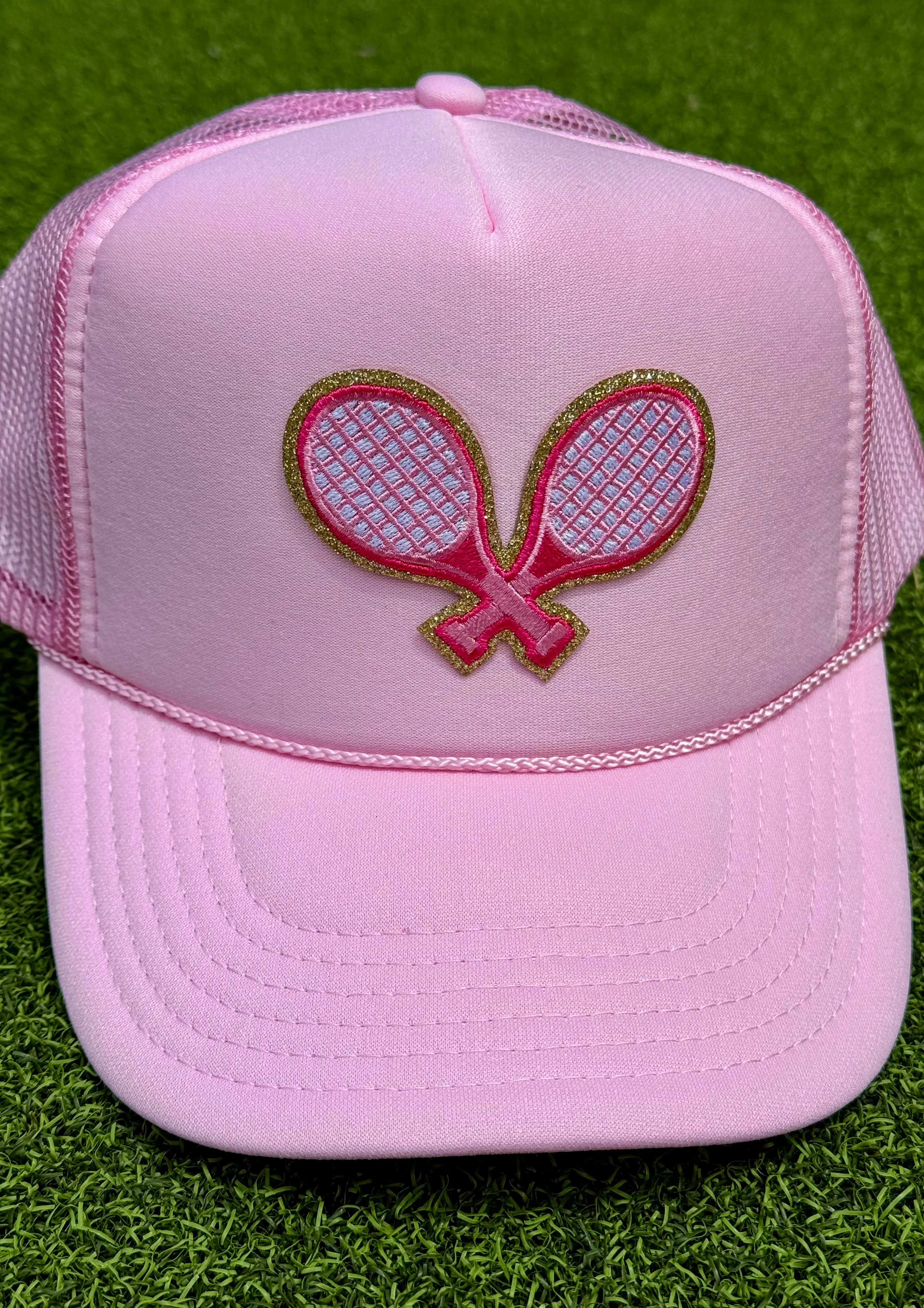 Pink Tennis Patch Trucker Hat