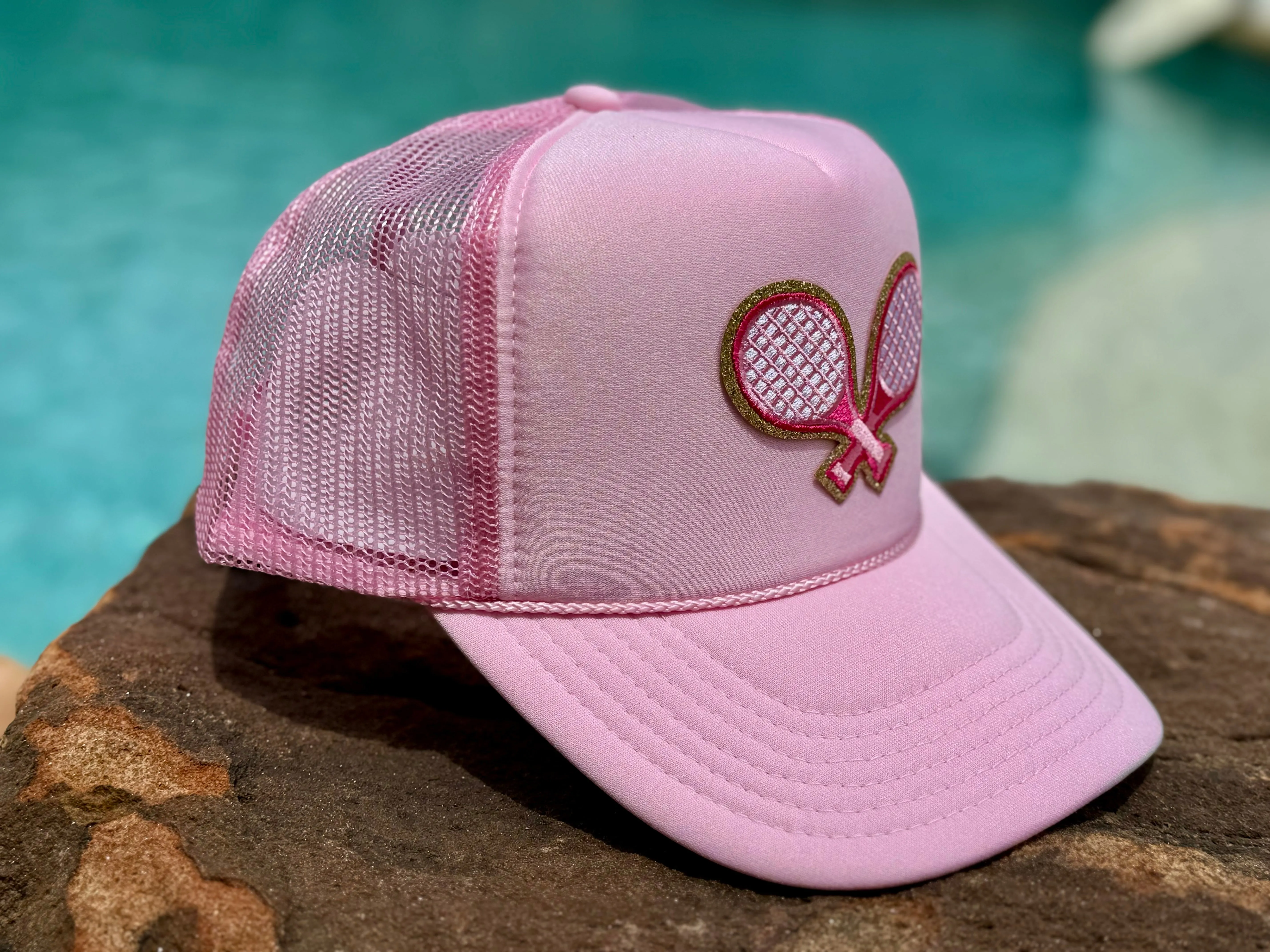 Pink Tennis Patch Trucker Hat