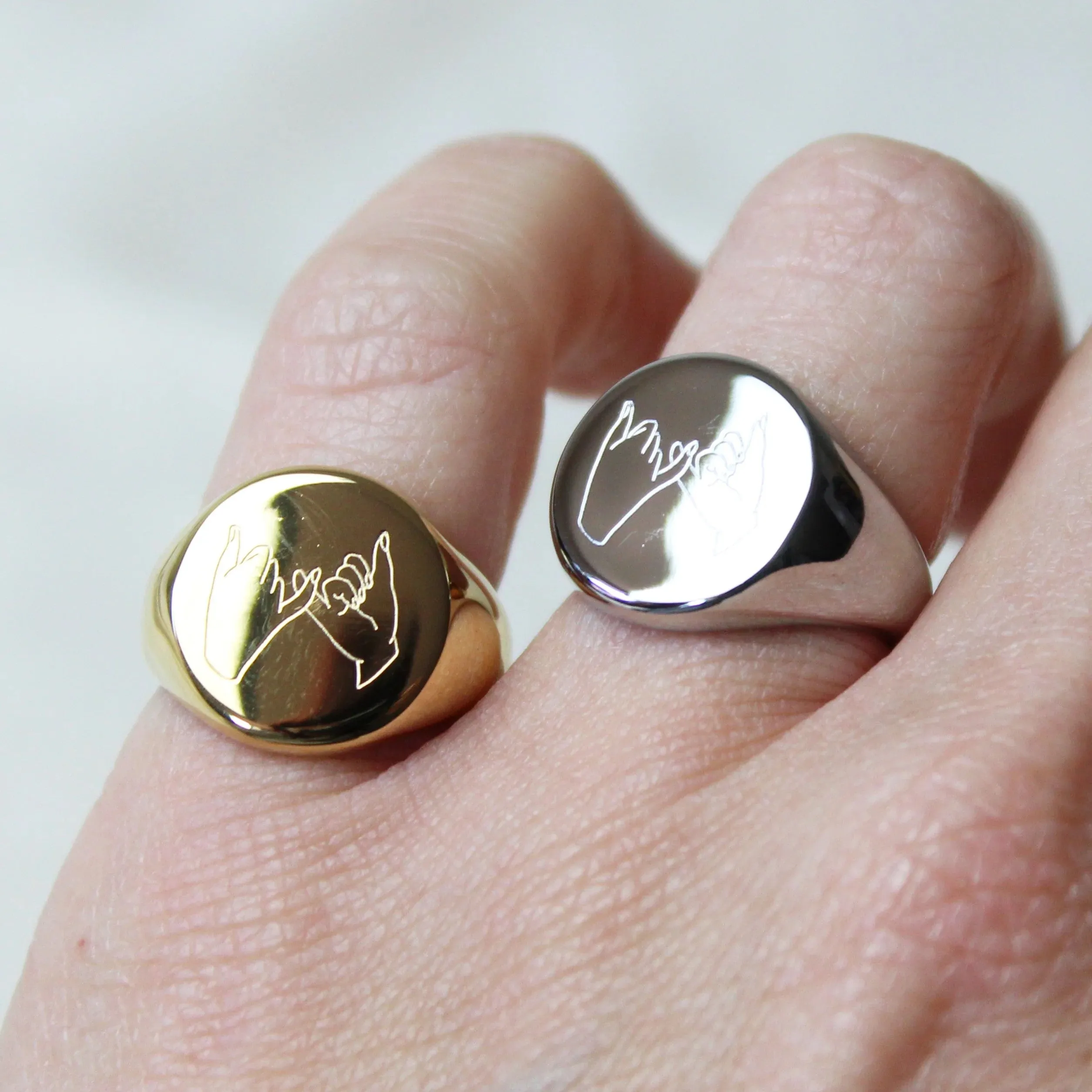 Pinky Promise Signet Ring in Silver