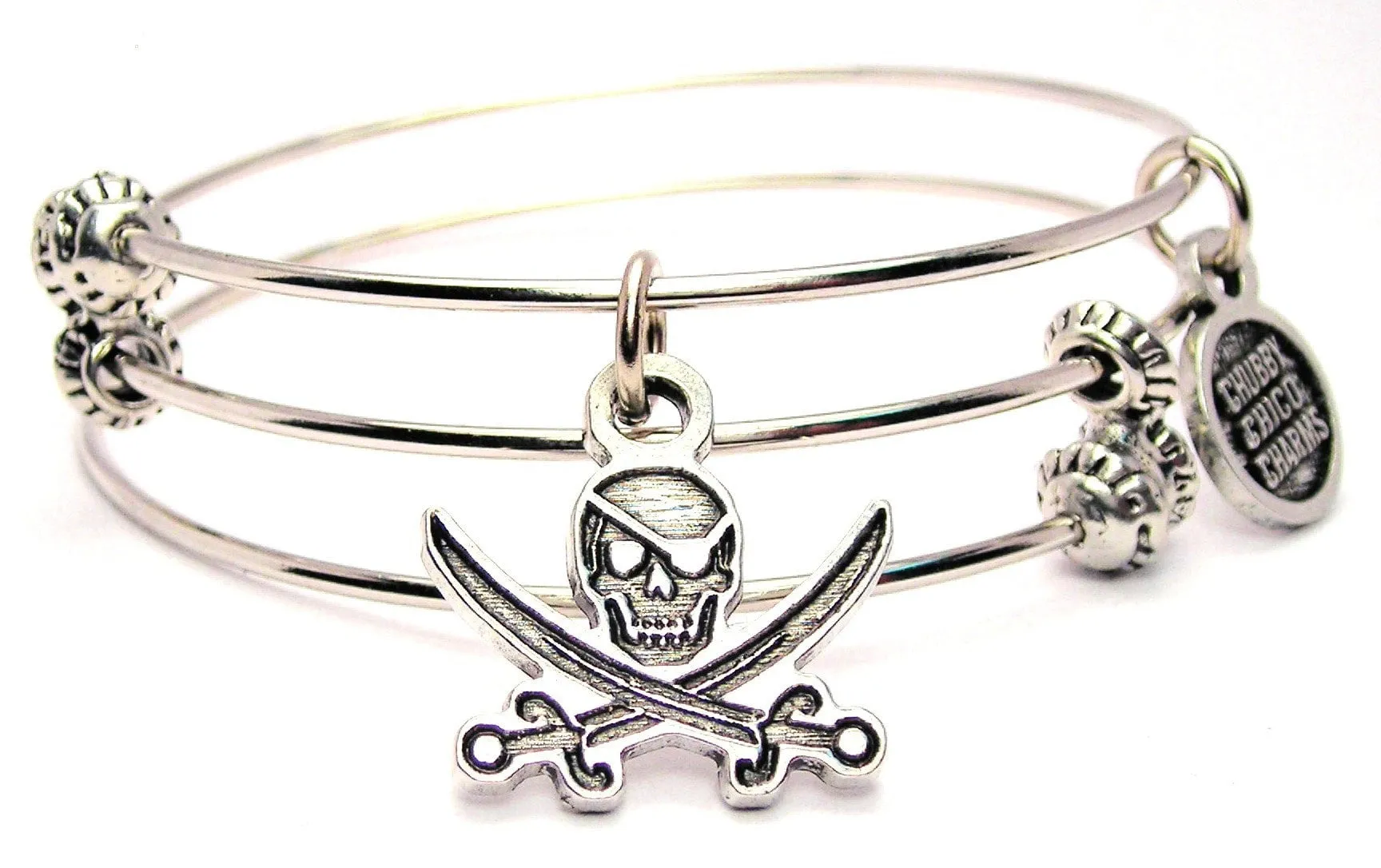 Pirates Mascot Triple Style Expandable Bangle Bracelet