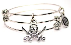 Pirates Mascot Triple Style Expandable Bangle Bracelet