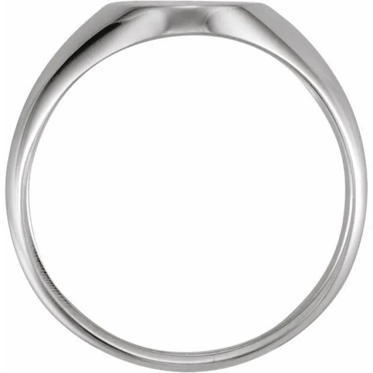 Platinum 10x8 mm Oval Signet Ring