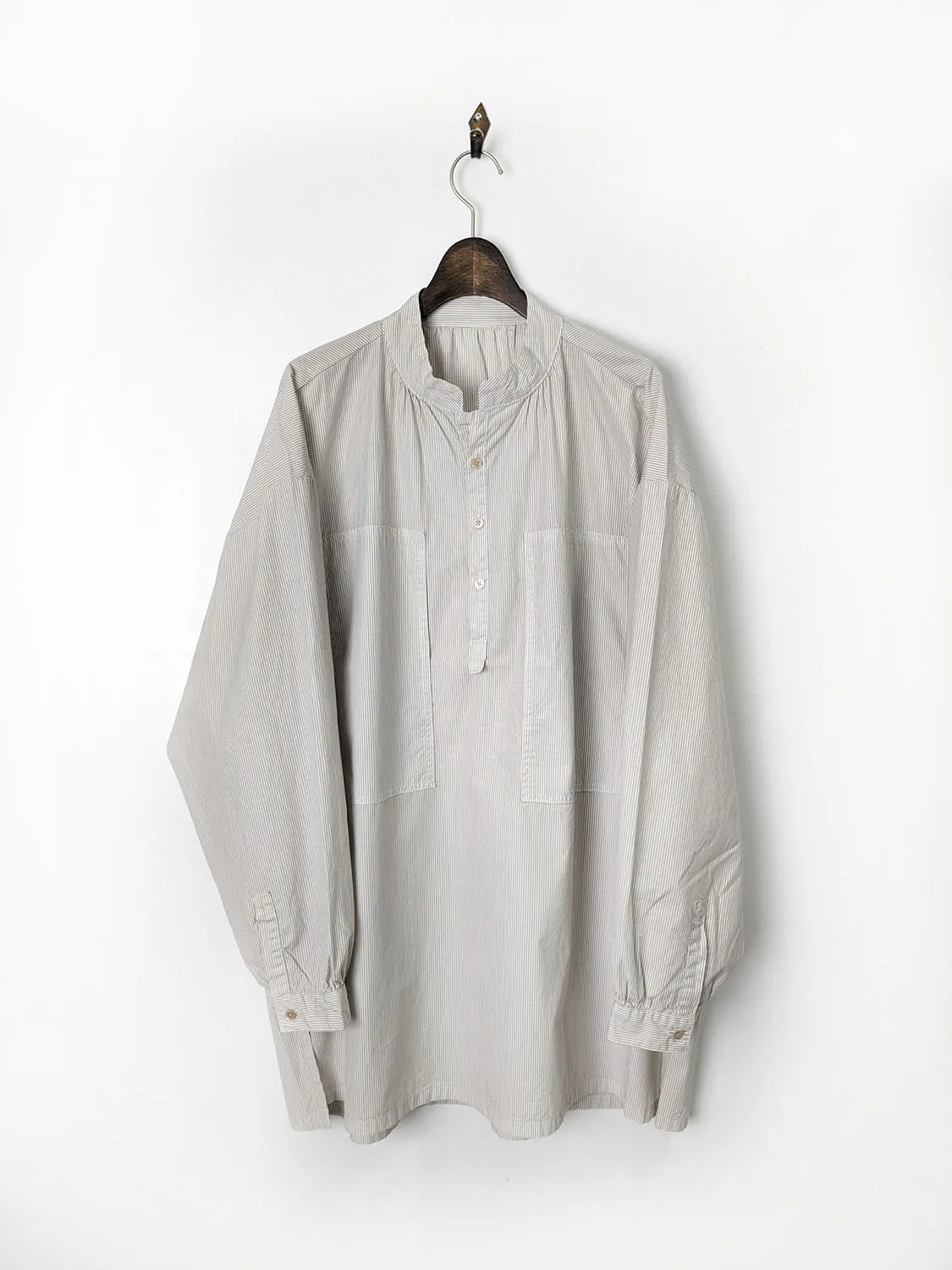 Porter Classic STAND COLLAR LONG SMOCK SHIRT WATCH CHAIN ITEM -PECKINPAH-