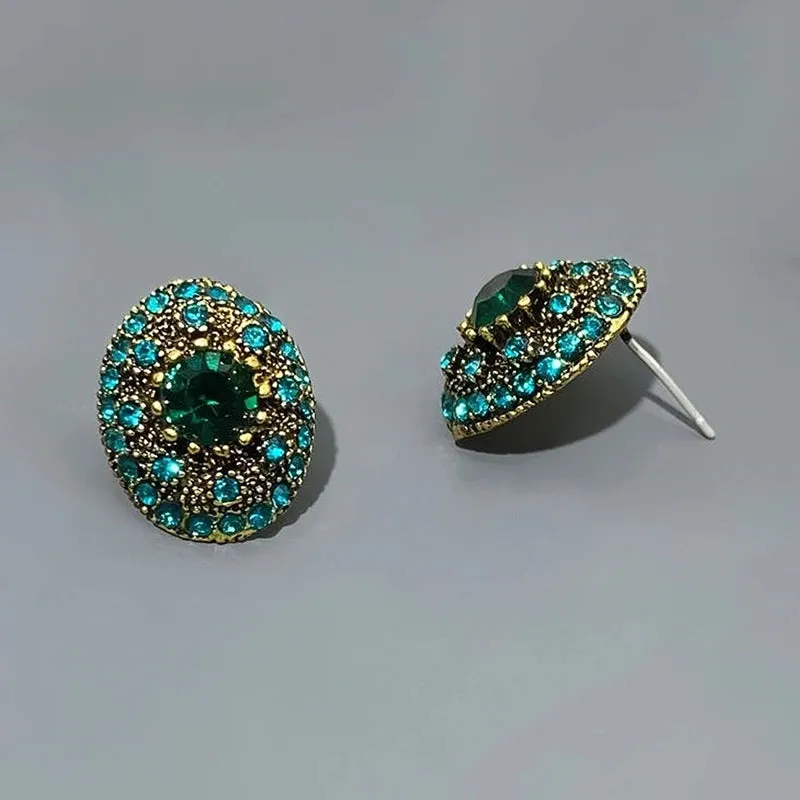 Pre Order:  Vintage Metal Glass Post Earrings