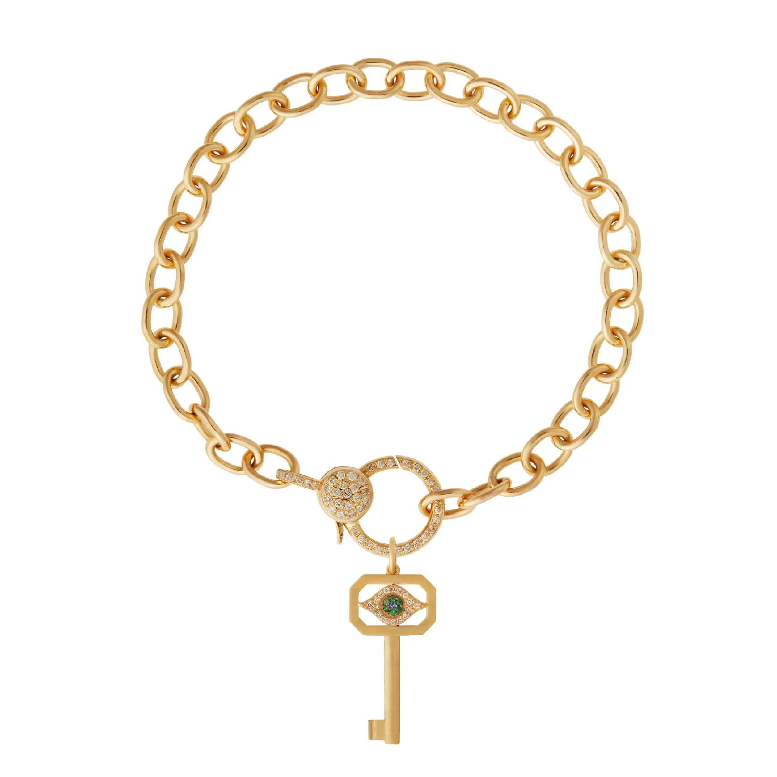 Protection Key Diamond Lock Chain Bracelet