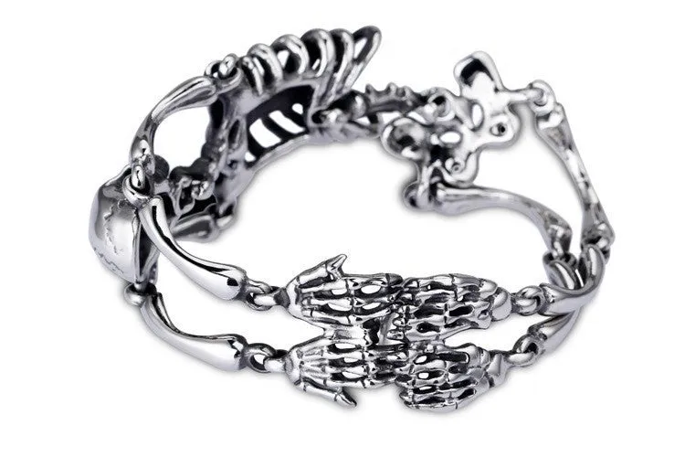 Punk Rock Gothic Stainless Steel Skull Bracelet For Men Link Chain Male Biker Jewelry Cool Brand Mens Bracelets Bangles