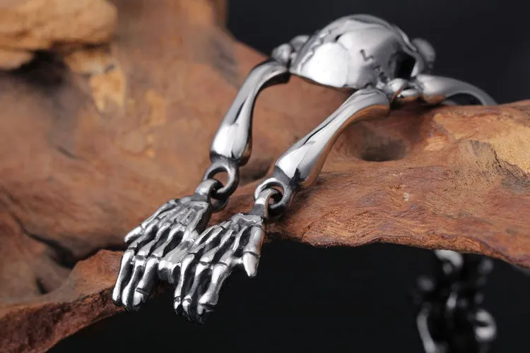 Punk Rock Gothic Stainless Steel Skull Bracelet For Men Link Chain Male Biker Jewelry Cool Brand Mens Bracelets Bangles