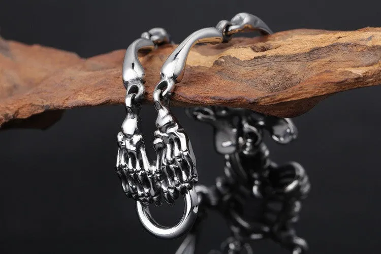 Punk Rock Gothic Stainless Steel Skull Bracelet For Men Link Chain Male Biker Jewelry Cool Brand Mens Bracelets Bangles