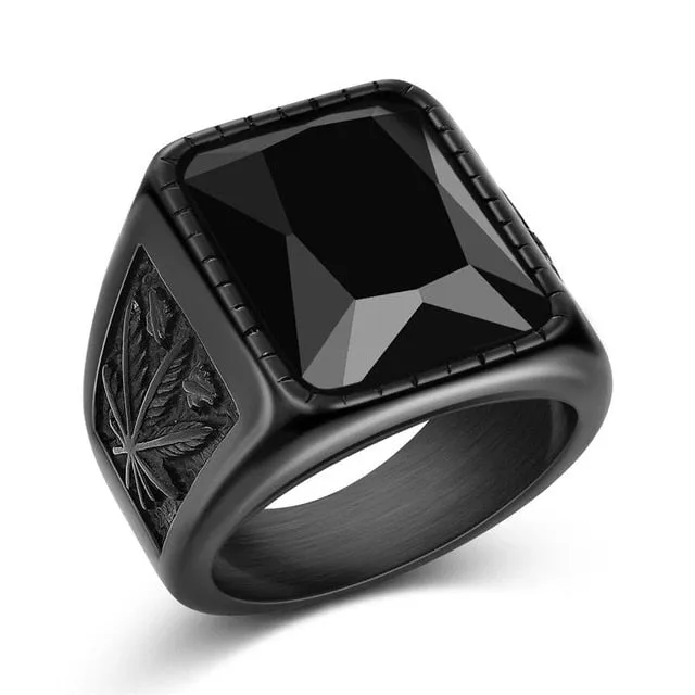 Punk Titanium Steel Ring for Men Jewelry Valknut Signet Ring Odin Symbol Norse Viking Biker Finger Ring Trendy Male Jewelry Gift