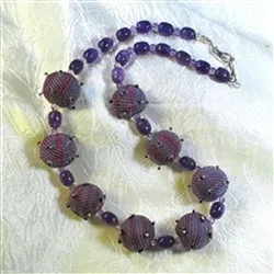 Purple Handmade Bead & Amethyst Necklace