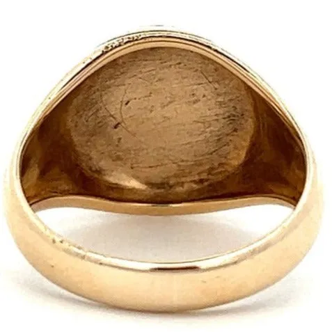 "Valentine's Valor: 10K Gold USN Anchor Signet Ring"