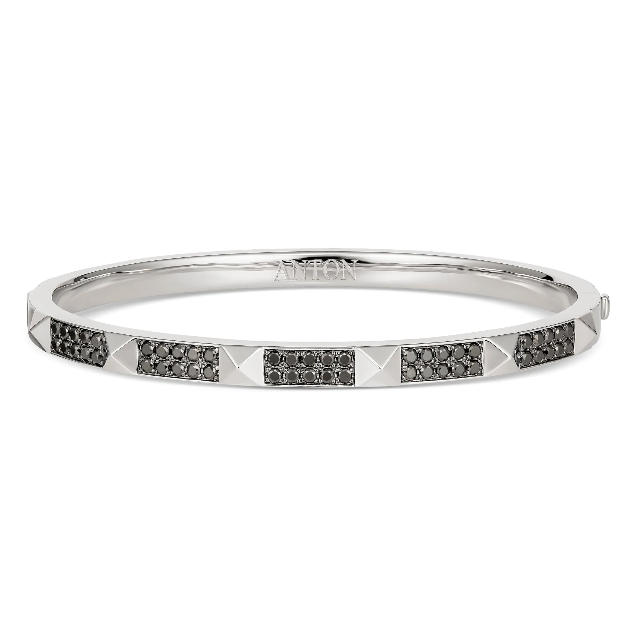 R.08® Deux Black Diamond Bangle | White Gold