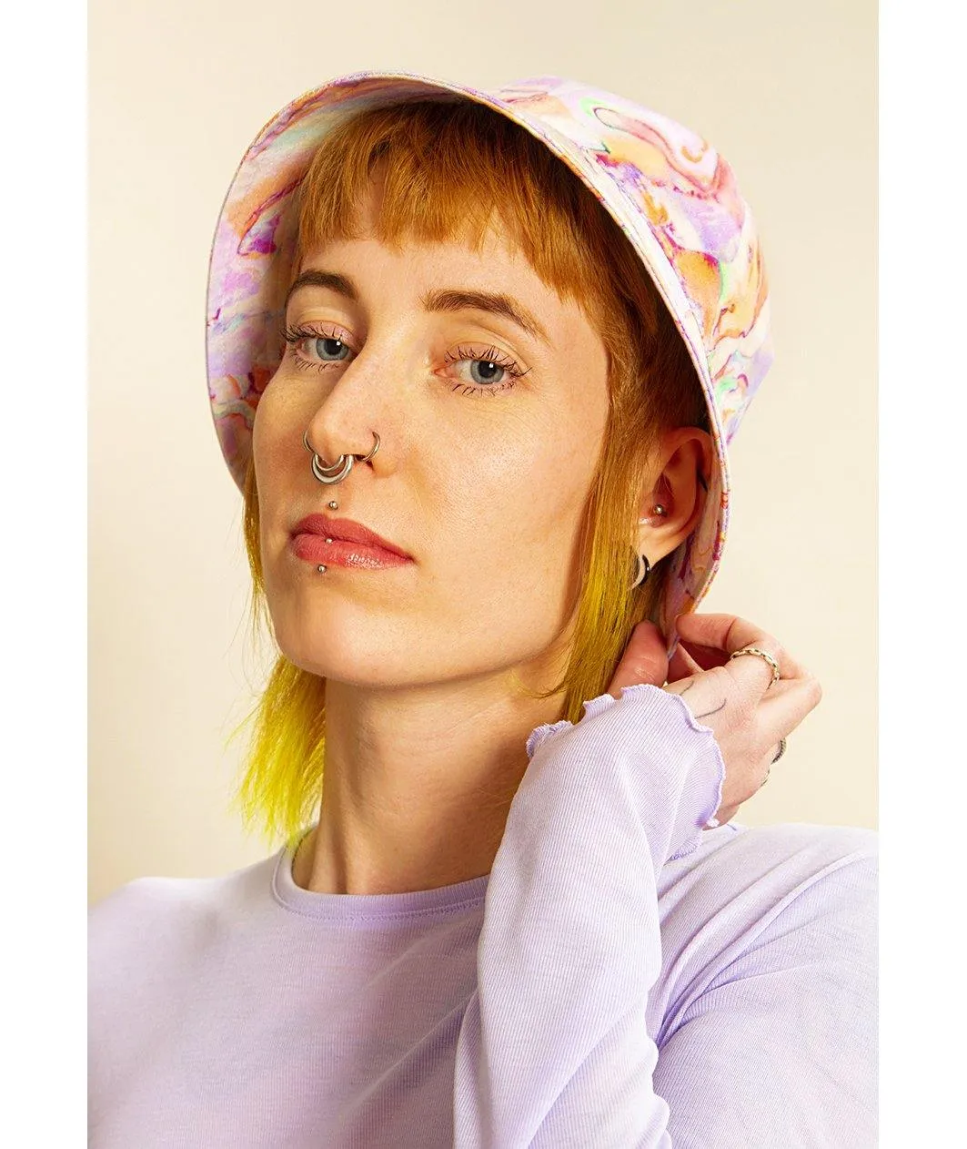 Rainbow Marble Bucket Hat