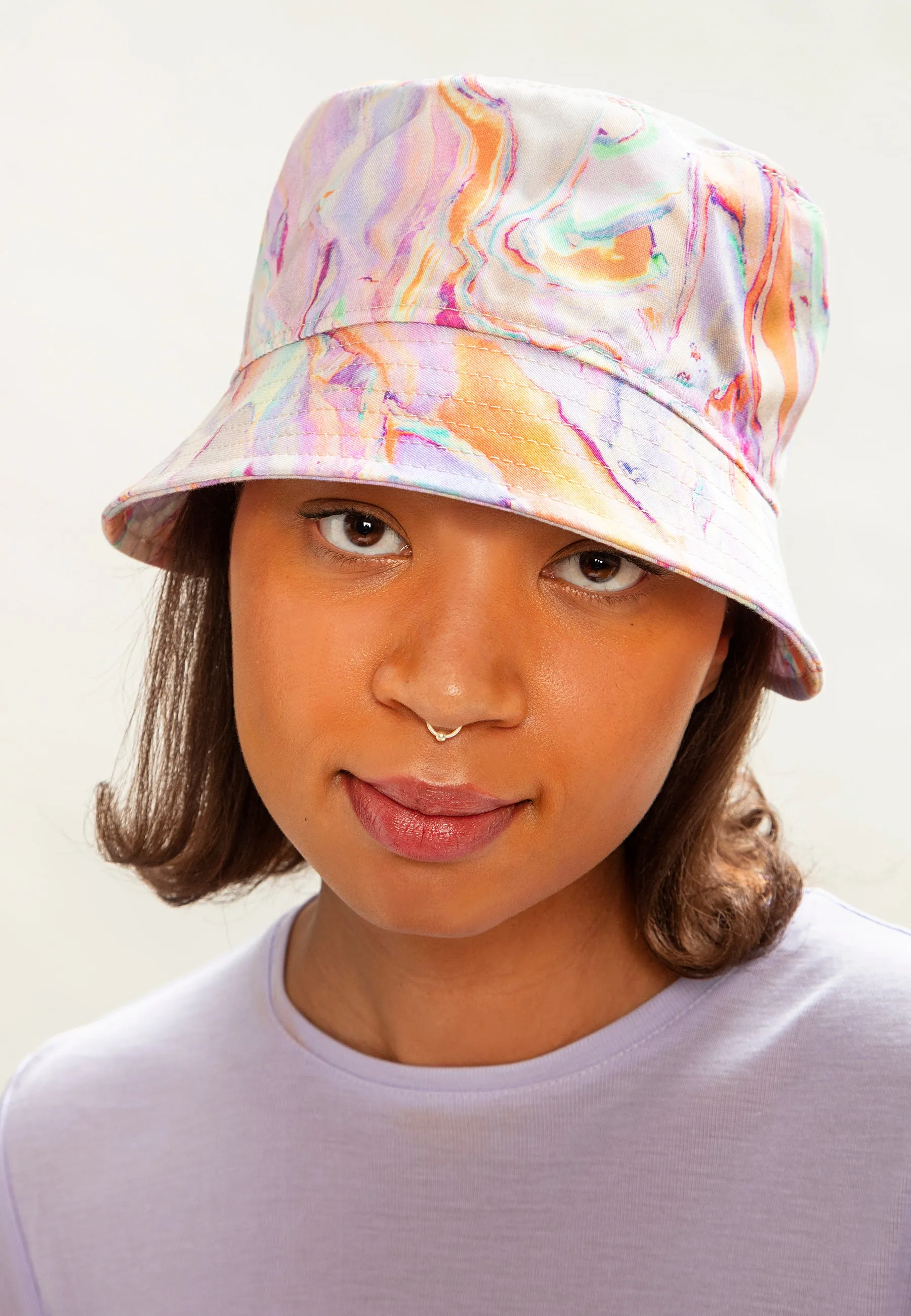 Rainbow Marble Bucket Hat