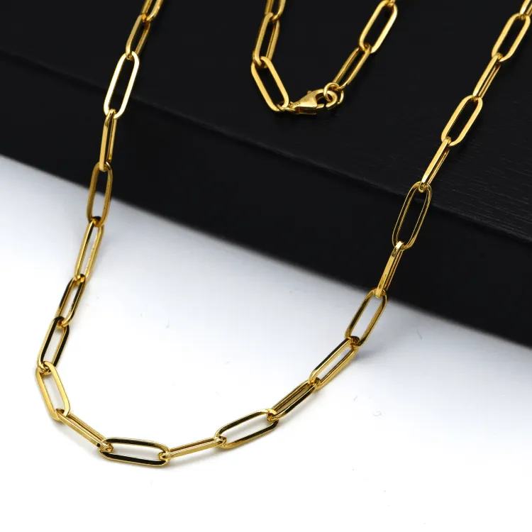 Real Gold Paper Clip Chain Necklace 0002 (40 C.M) CH1221