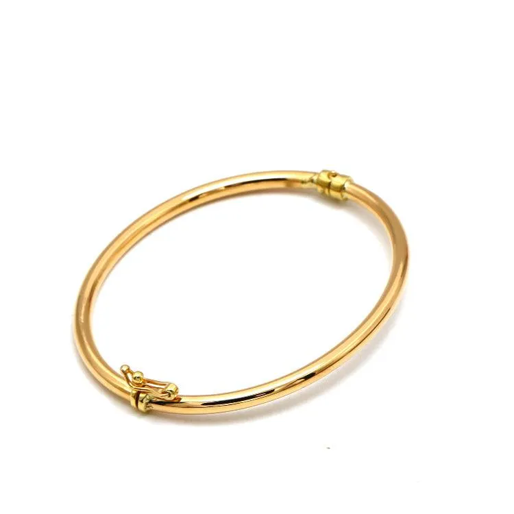 Real Gold Plain Calendar Pipe Bangle 1063 (SIZE 21) BA1488