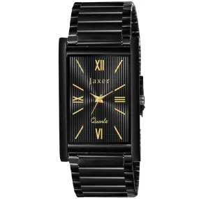 Rectangle Black Dial Steel Chain Analog Watch - For Men JXRM2171