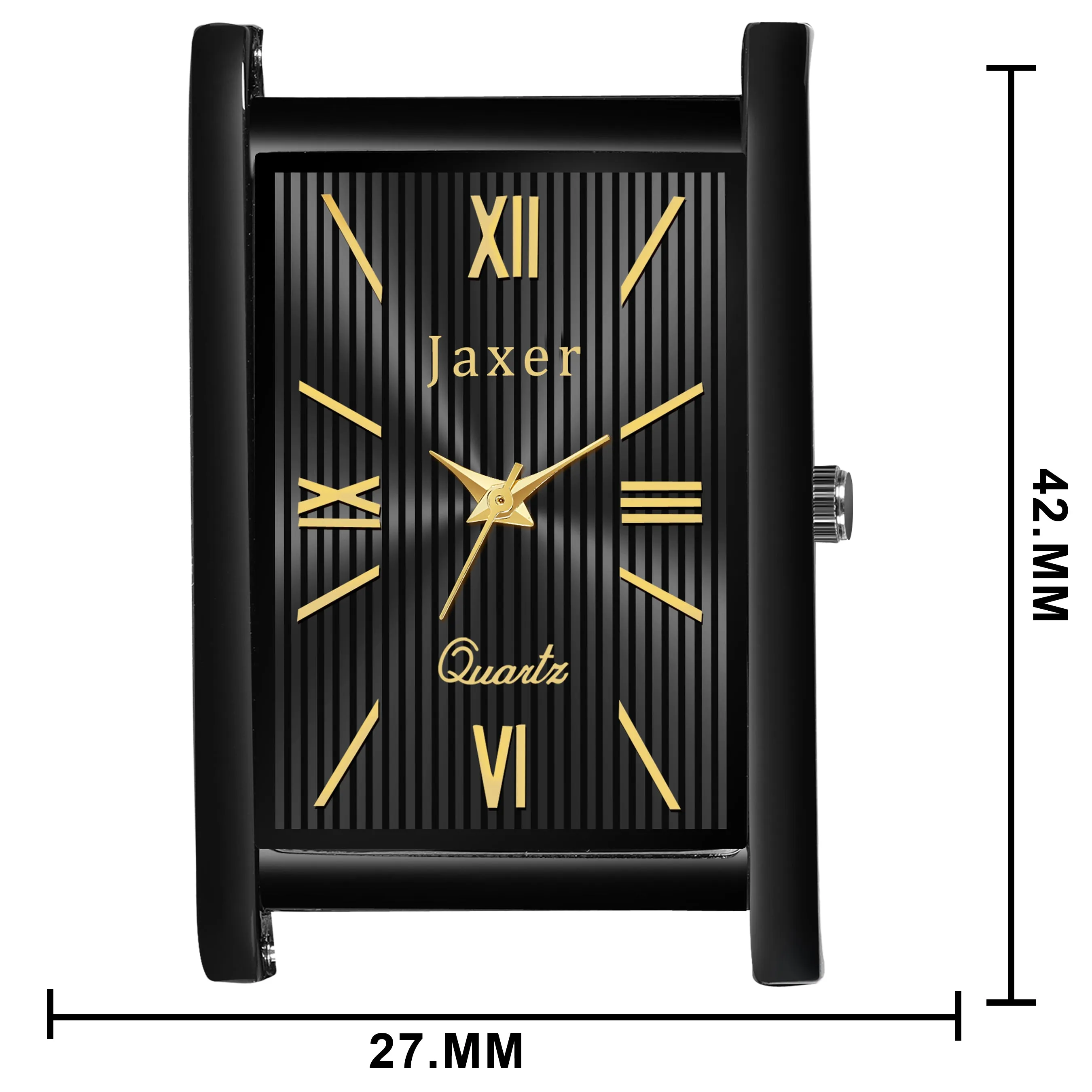 Rectangle Black Dial Steel Chain Analog Watch - For Men JXRM2171