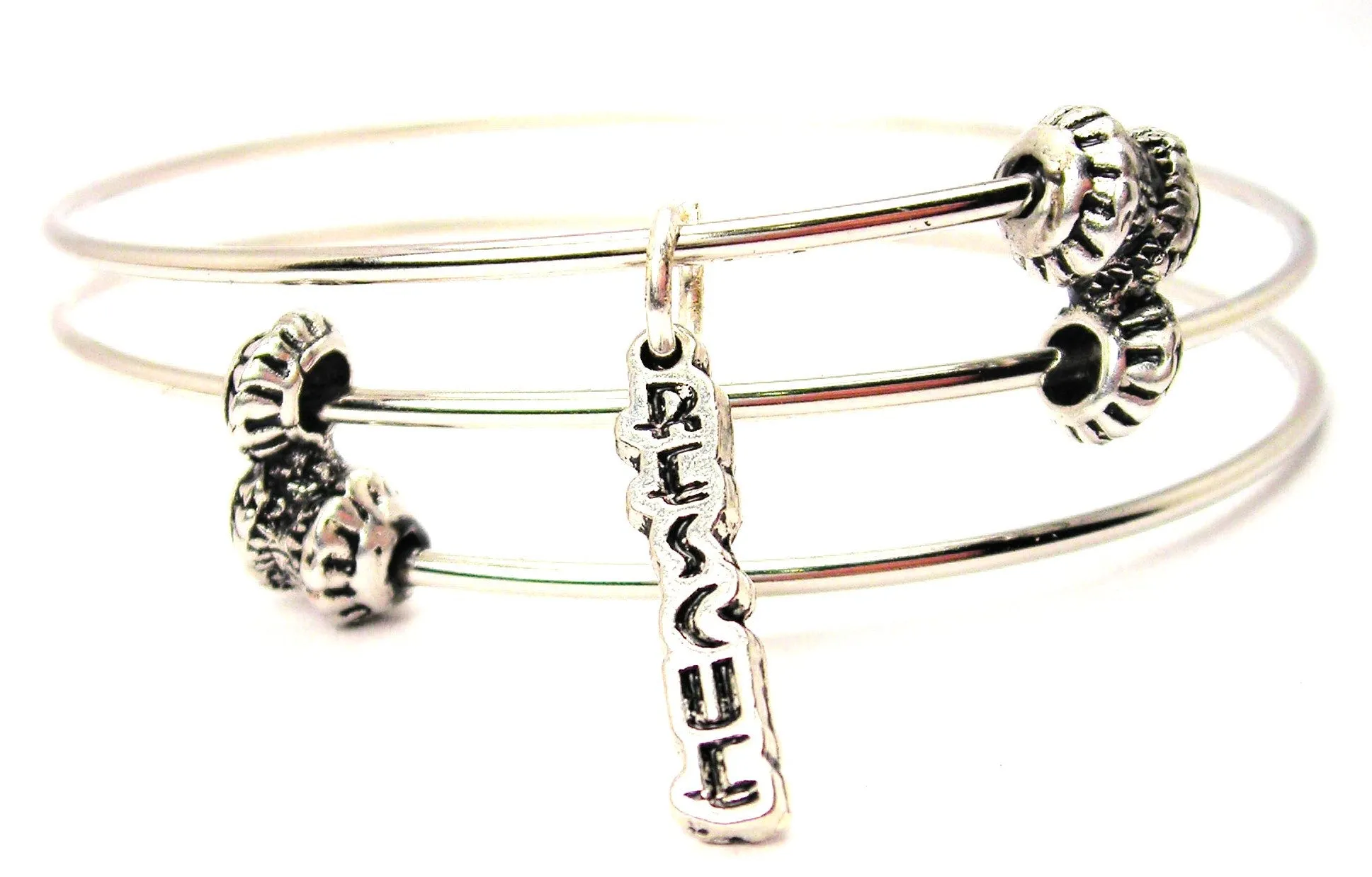 Rescue Letters Going Down Triple Style Expandable Bangle Bracelet