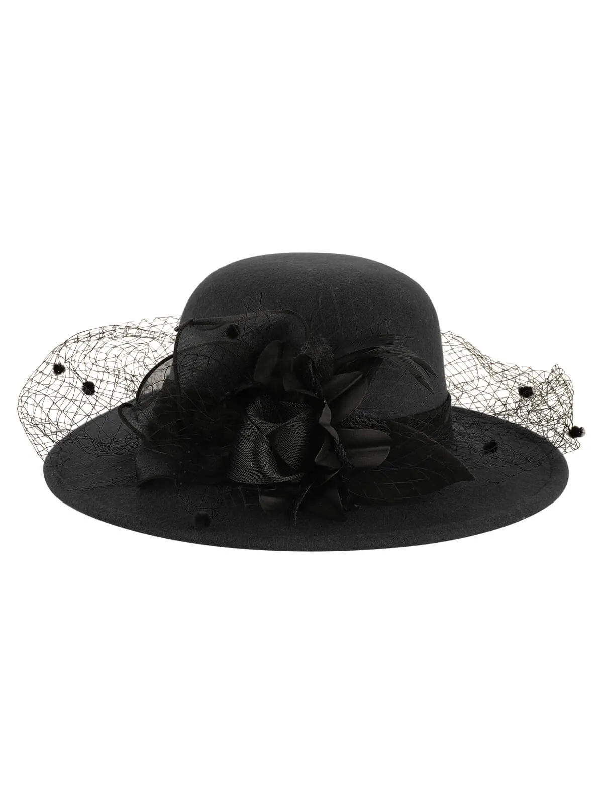 Retro Flower Net Round Top Hat